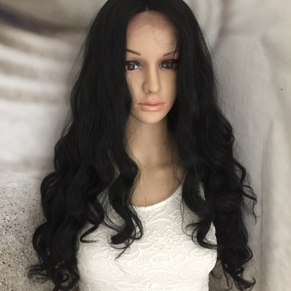 1b black curly lace front wig hair front lace